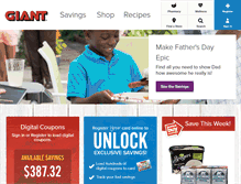 Tablet Screenshot of giantfoodstores.com